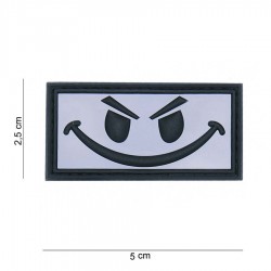 Evil Smiley weiss Patch 3D...