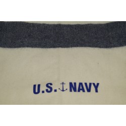 Wolldecke Typ US Navy weiß-blau neu